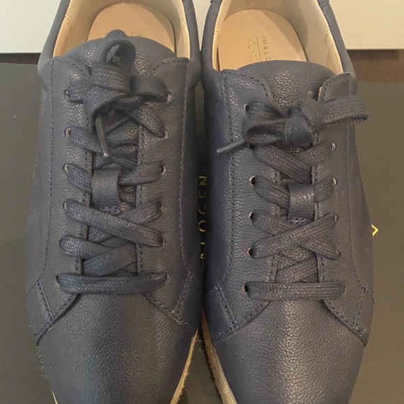 Halogen x Atlantic Pacific/ Navy Leather Platform Sneakers - Picture 7 of 7